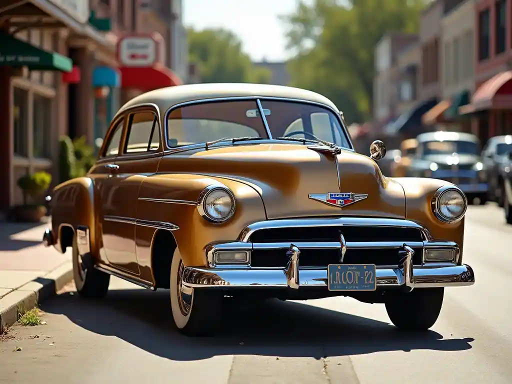 1952 Chevy Deluxe driving through the countryside